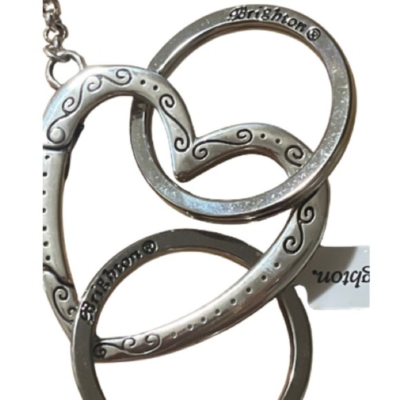 Brighton Patchwork Valley Silver Heart Keychain, NWT - Picture 5 of 6